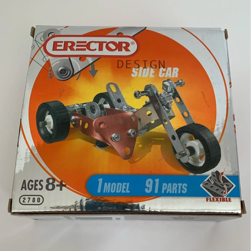 ERECTOR Set / Design Side Car / 1 Model / 91 Parts / #84 2780 / Kit Ages 8+